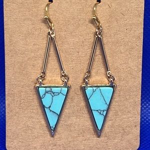 Gold Tone Triangle Earrings